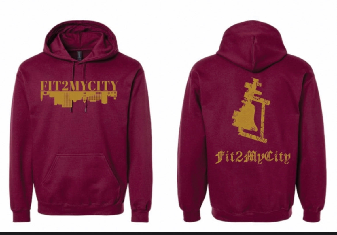 Burgundy Fit2myCity hoodie